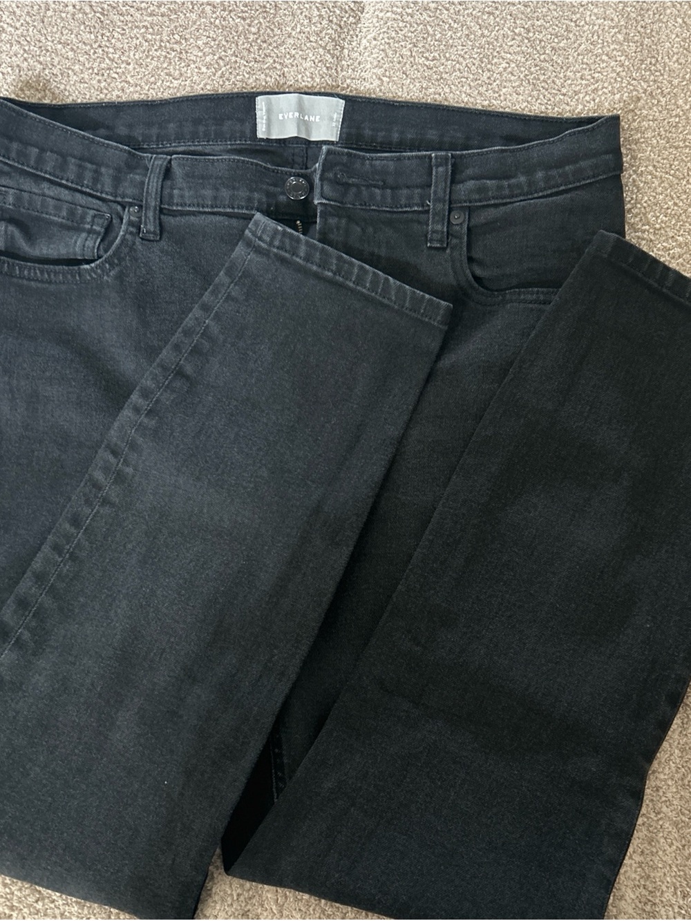Everlane Black High-Rise Straight Jeans